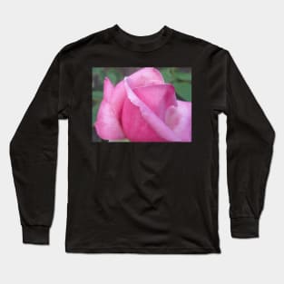 Morning Dew Pink Rose Photo Print And Others Long Sleeve T-Shirt